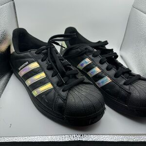 Adidas women’s  Sneakers -‎ Black with Iridescent Accents